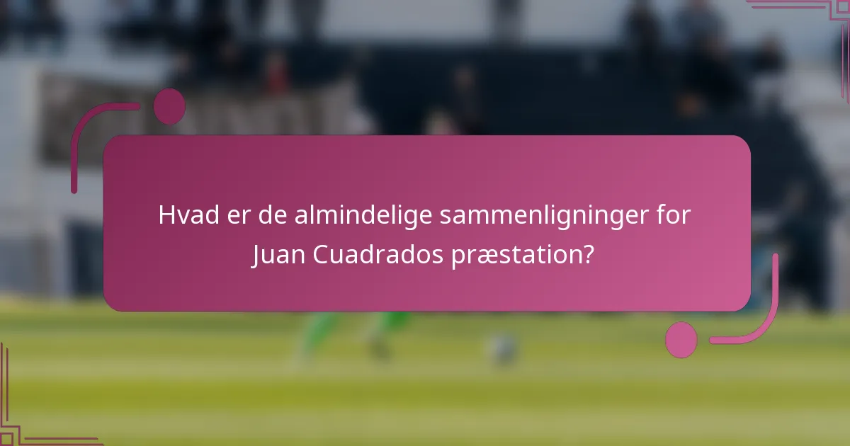 Hvad er de almindelige sammenligninger for Juan Cuadrados præstation?