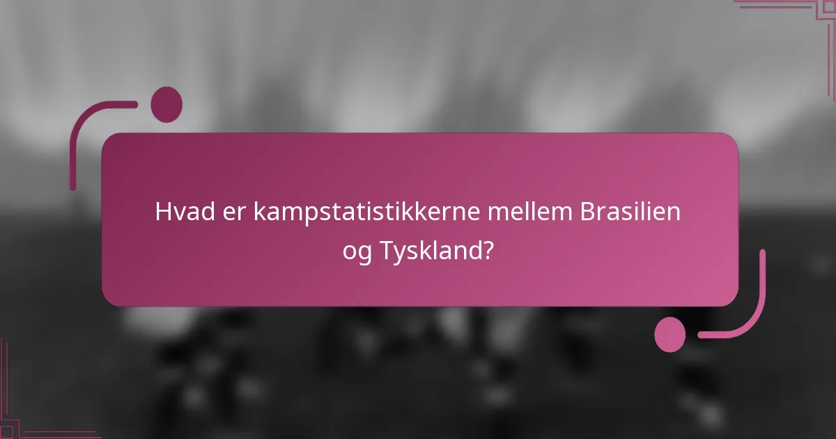 Hvad er kampstatistikkerne mellem Brasilien og Tyskland?