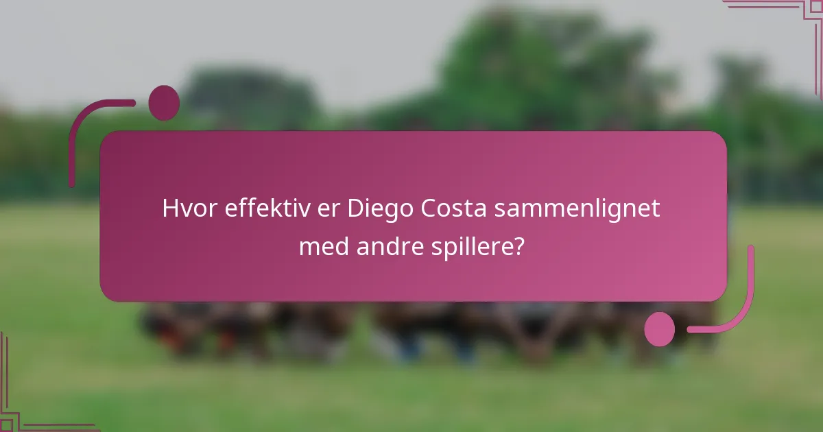 Hvor effektiv er Diego Costa sammenlignet med andre spillere?