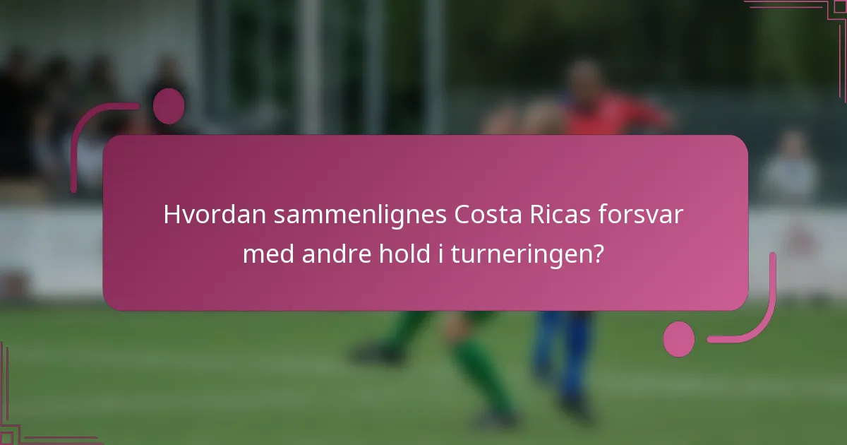 Hvordan sammenlignes Costa Ricas forsvar med andre hold i turneringen?