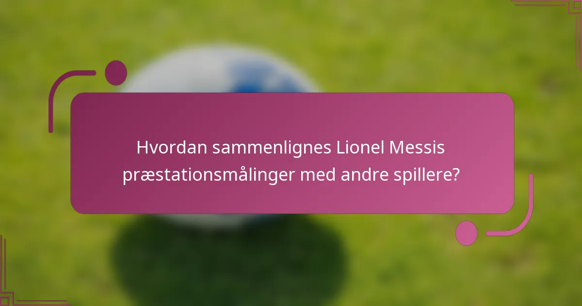 Hvordan sammenlignes Lionel Messis præstationsmålinger med andre spillere?